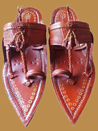 Picture of Brand Quality Special Kolhapuri Leather Chappals with Sharp Front and Handcrafted Sole Design